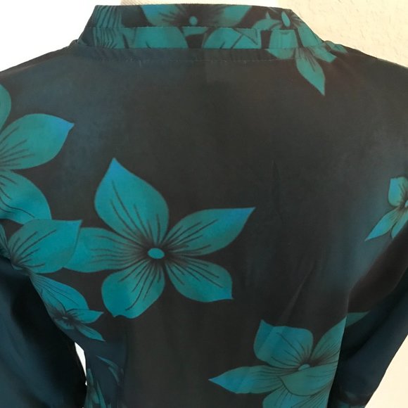 Teal Green Tunic Top with Peplum - M - Picture 3 of 10